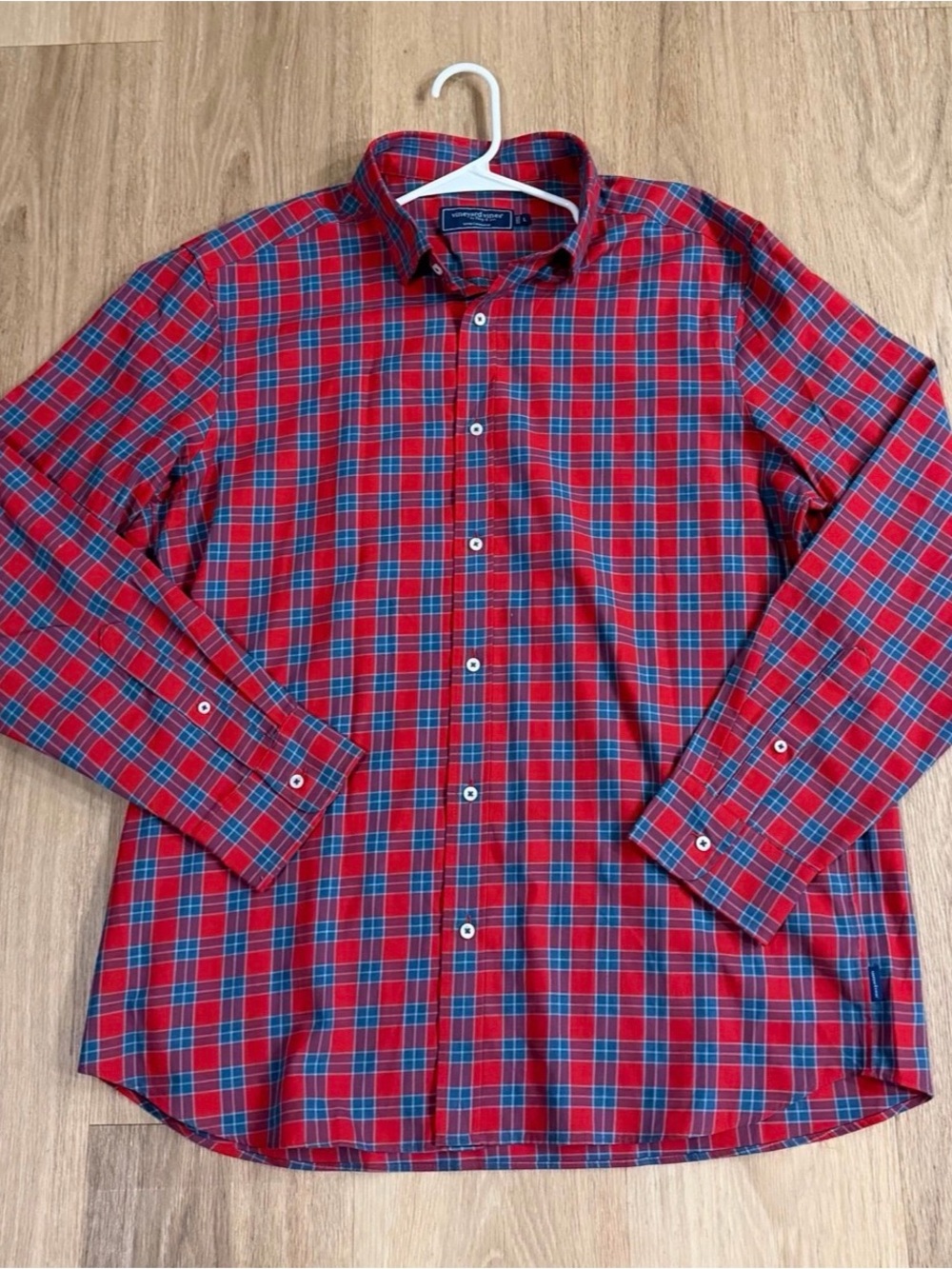 Vineyard Vines By Shep and Ian with Cashmere Red and Blue Plaid Shirt size L
